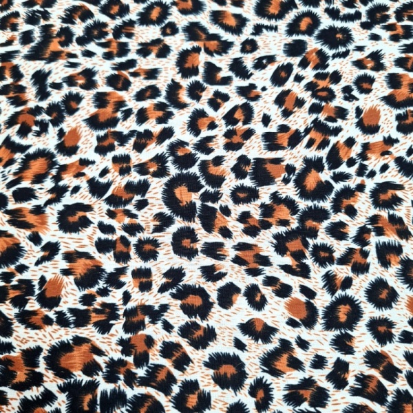 Cotton Poplin - Orange Leopard